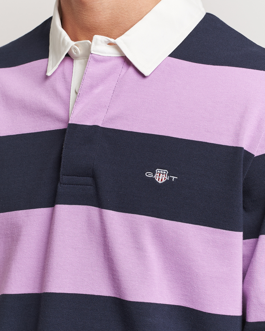 Herre | Trøjer | GANT | Reg Shield Striped Heavy Rugger Orchid Lilac