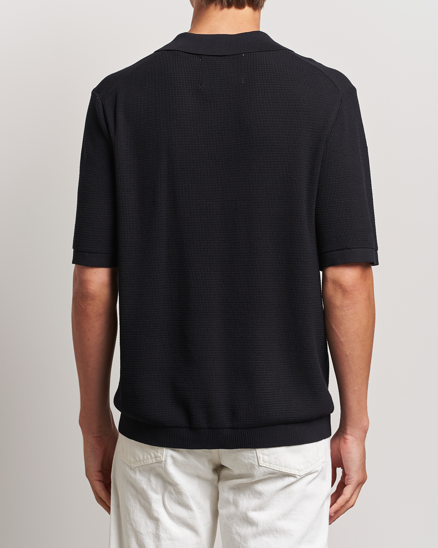 Herre | Polotrøjer | GANT | Open Knit Short Sleeve Polo Black