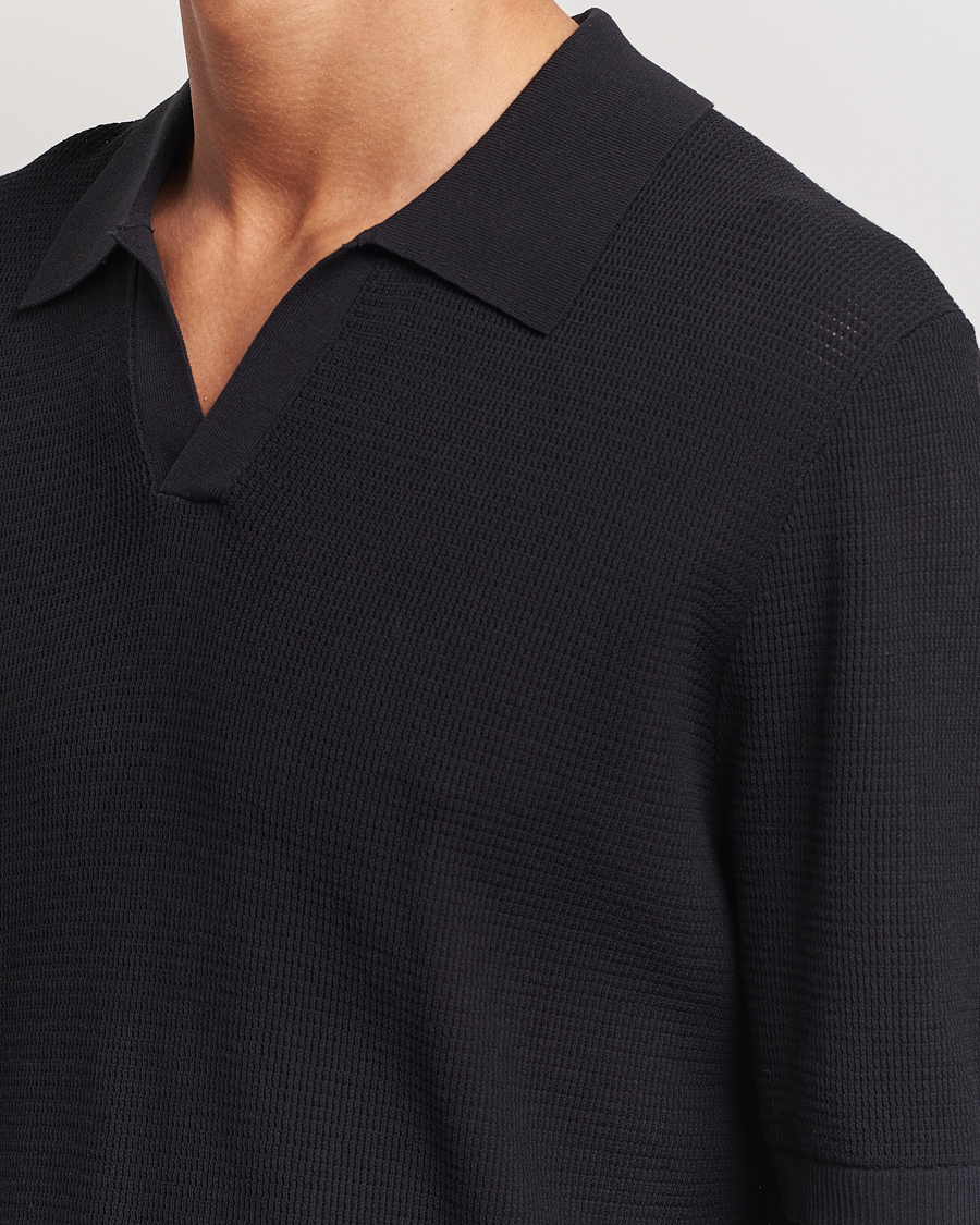 Herre | Polotrøjer | GANT | Open Knit Short Sleeve Polo Black
