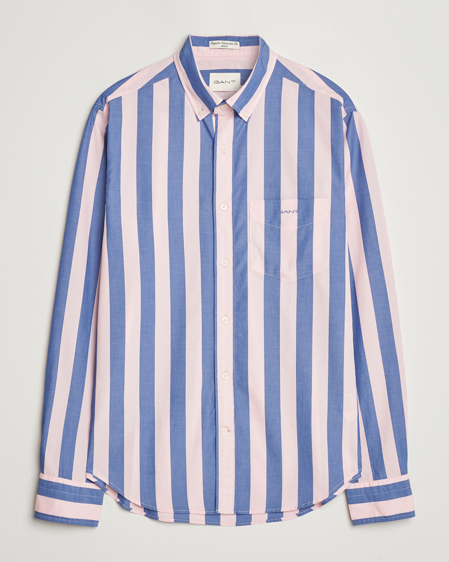 Herre | Skjorter | GANT | Reg Poplin Parasol Stripe Shirt Blushing Pink