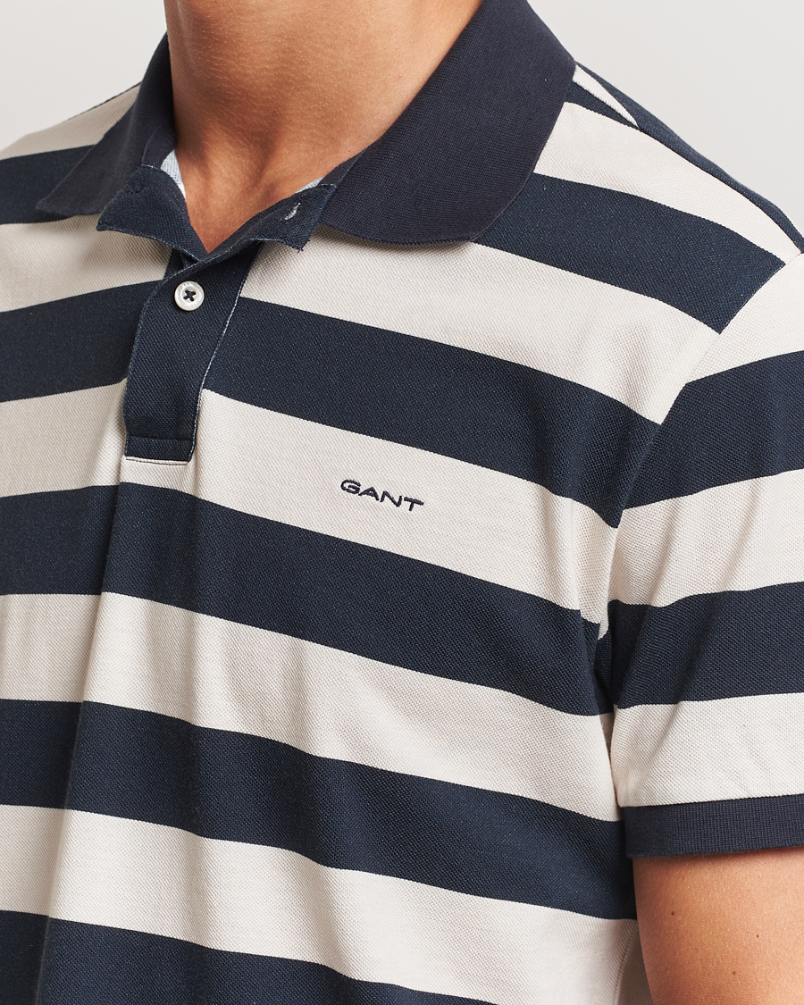 Herre | Polotrøjer | GANT | Heavy Washed Striped Polo Evening Blue