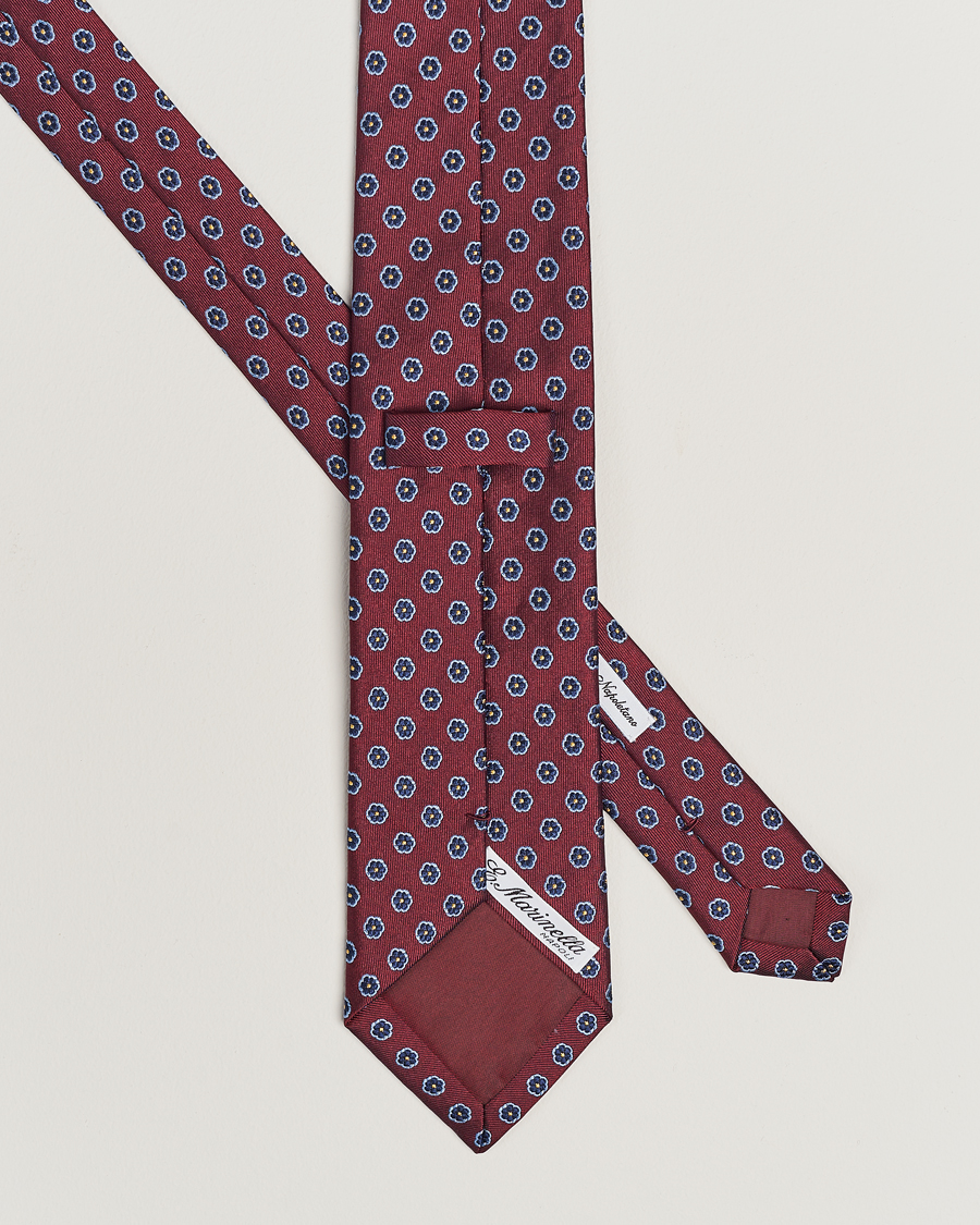 Herre | E. Marinella 3-Fold Jacquard Silk Tie Burgundy | E. Marinella | 3-Fold Jacquard Silk Tie Burgundy