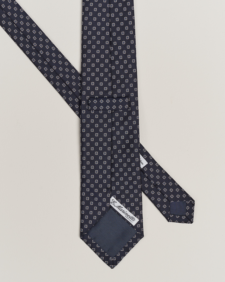 Herre | Tilbehør | E. Marinella | 3-Fold Jacquard Silk Tie Navy