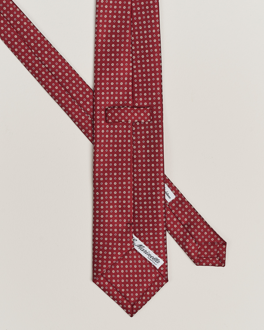 Herre | Tilbehør | E. Marinella | 3-Fold Printed Silk Tie Burgundy