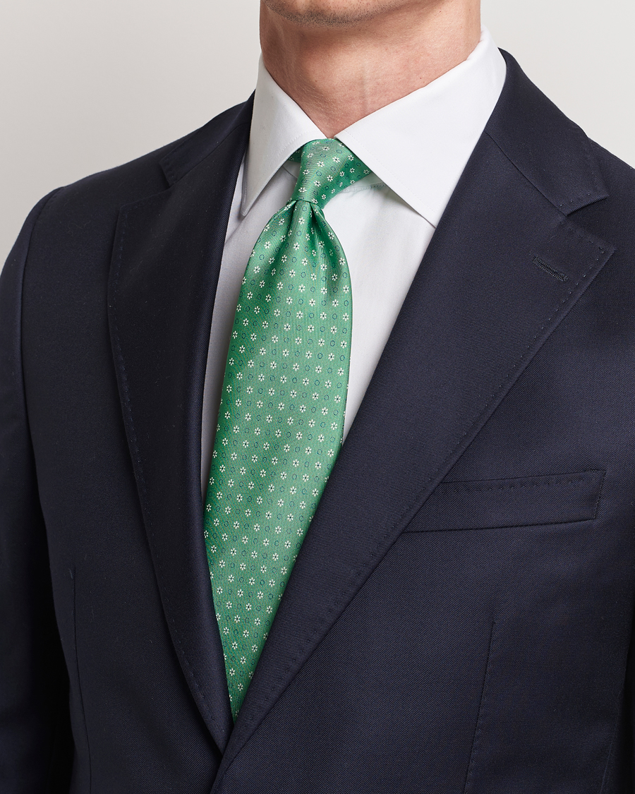 Herre | Afdelinger | E. Marinella | 3-Fold Printed Silk Tie Green