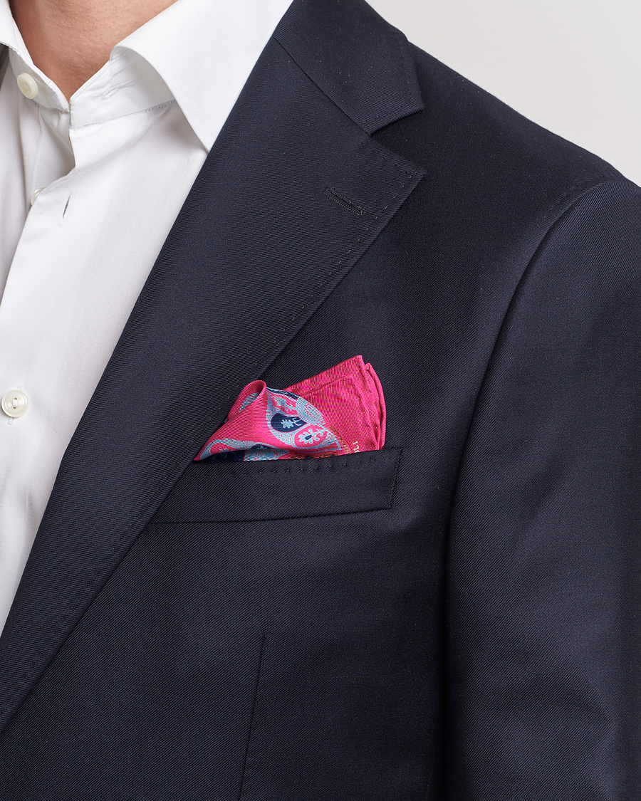 Herre | Italian Department | E. Marinella | Archive Printed Silk Pocket Square Pink