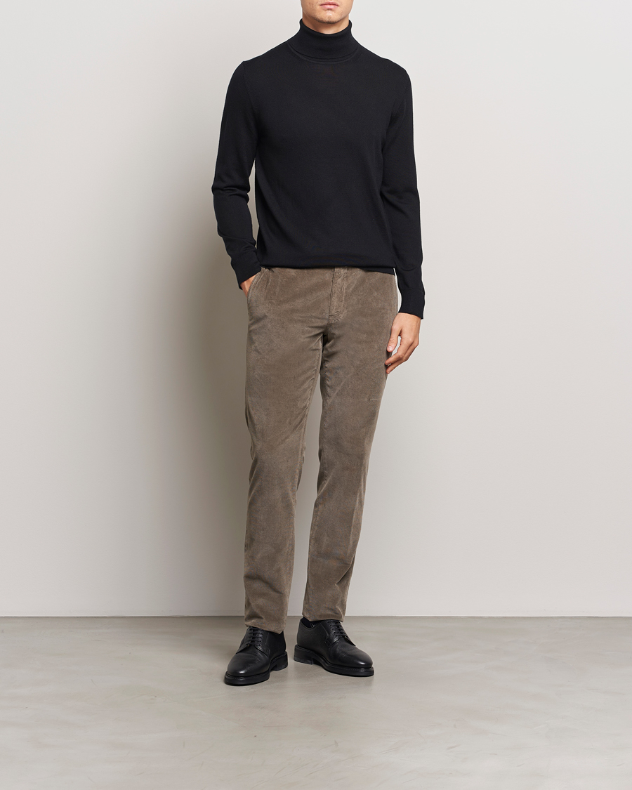 Herre | Trøjer | Charles Tyrwhitt | Pure Merino Roll Neck Jumper Black