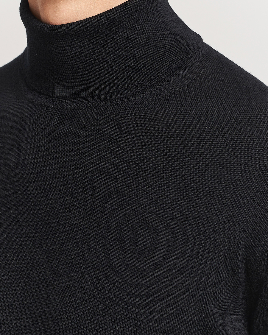 Herre | Trøjer | Charles Tyrwhitt | Pure Merino Roll Neck Jumper Black