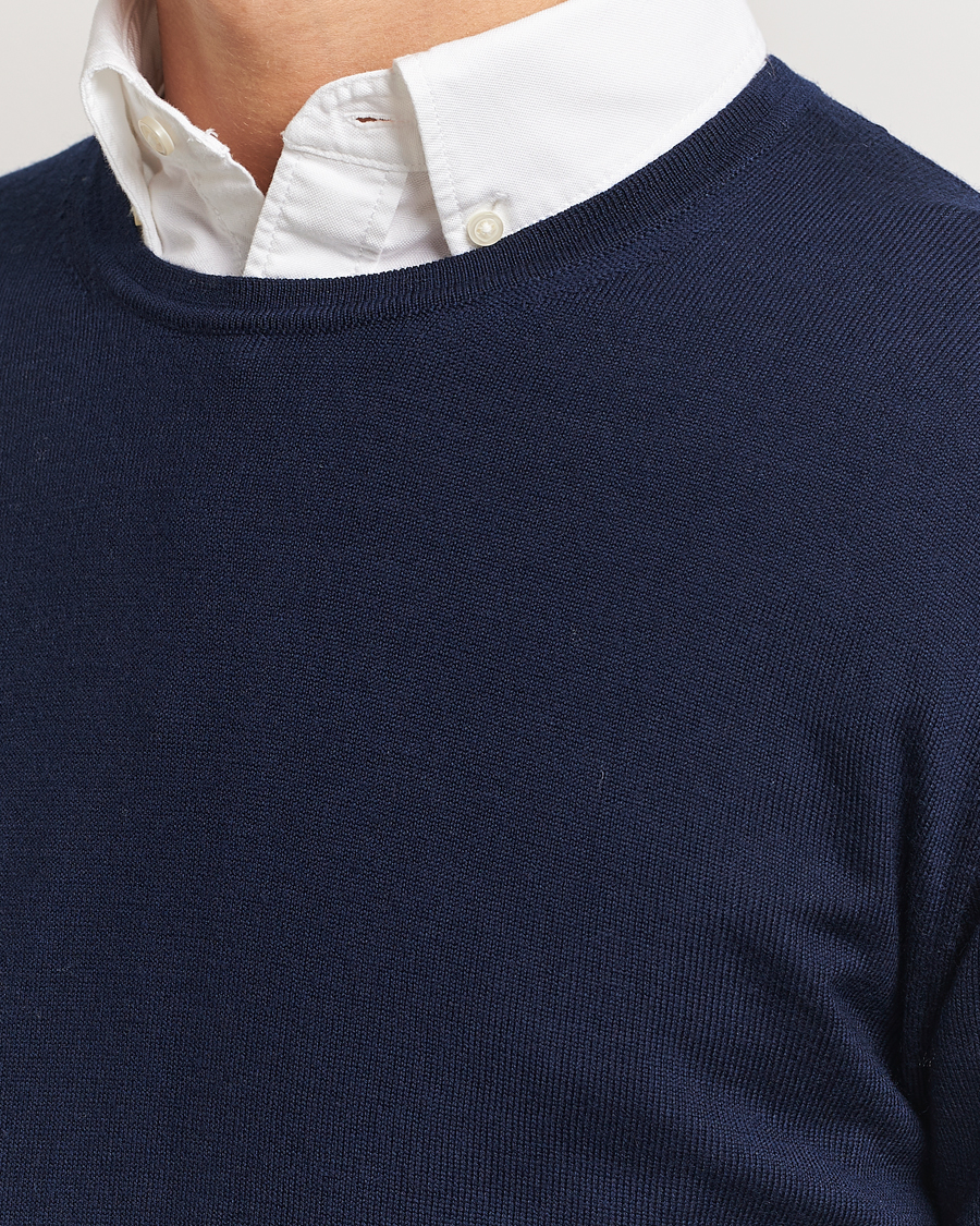 Herre | Trøjer | Charles Tyrwhitt | Pure Merino Crew Neck Jumper Navy