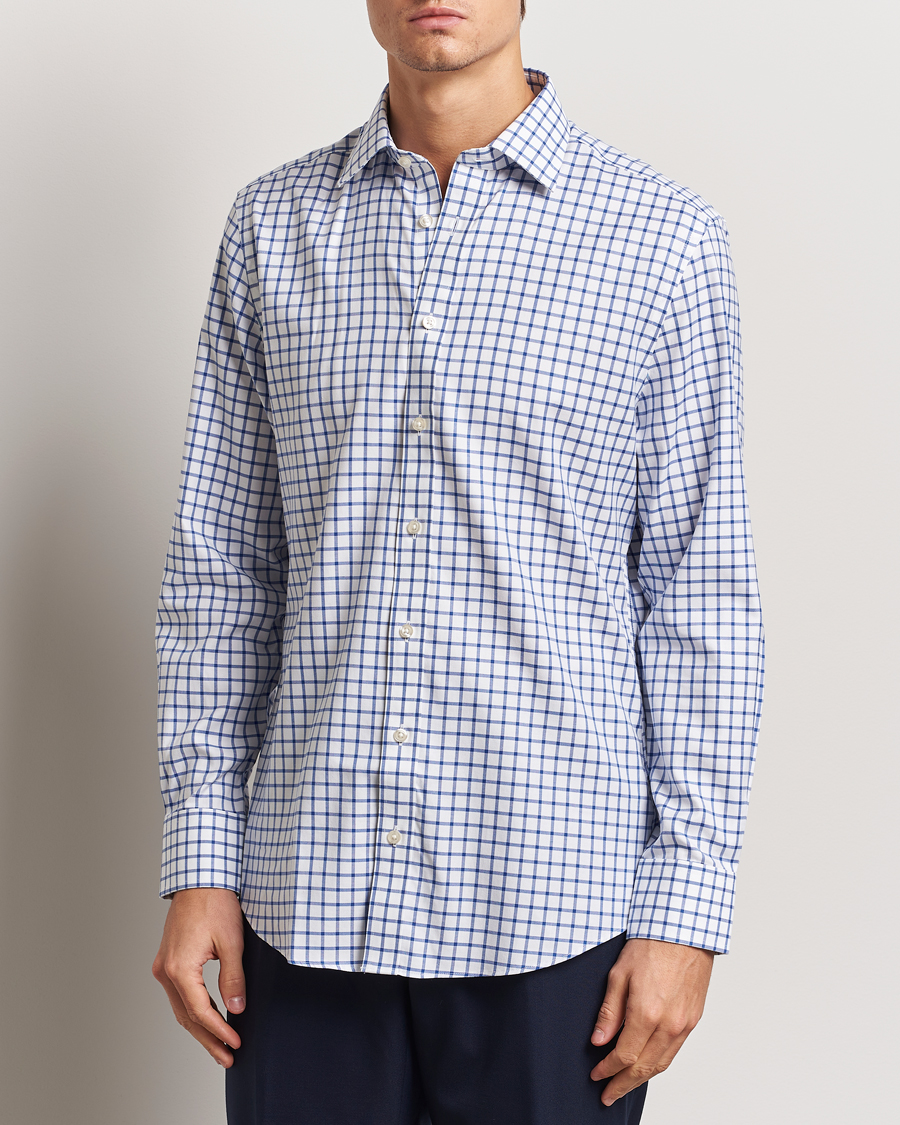 Herre | Skjorter | Charles Tyrwhitt | Slim Fit Non Iron Grid Check Shirt Royal Blue