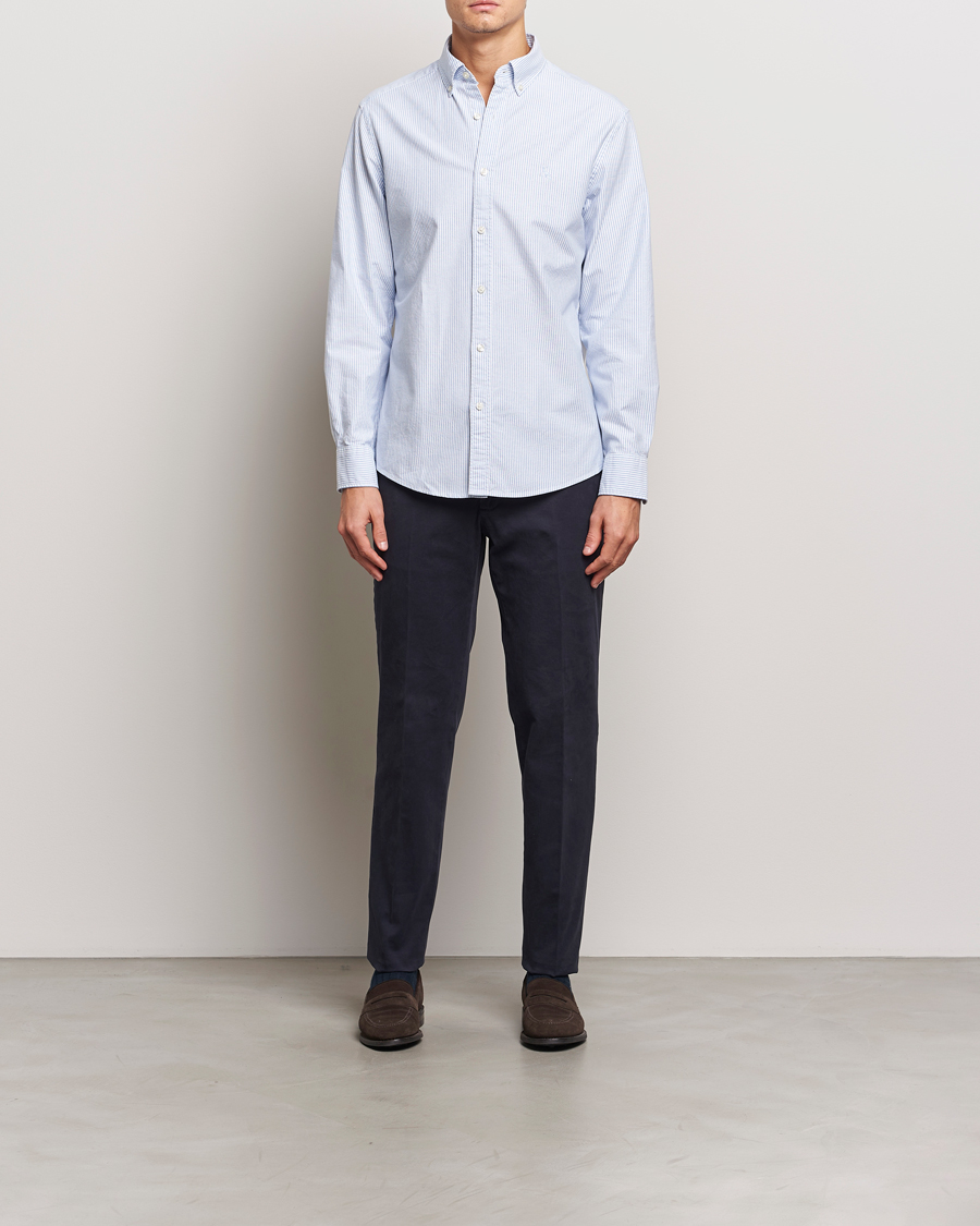 Herre | Skjorter | Charles Tyrwhitt | Button Down Stretch Oxford Shirt Blue/Whte