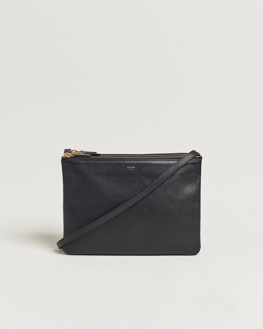 Herre | Celine Pre-Owned Trio Leather Handbag Black | Celine Pre-Owned | Trio Leather Handbag Black