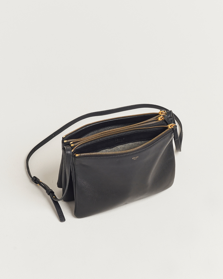 Herre | Celine Pre-Owned Trio Leather Handbag Black | Celine Pre-Owned | Trio Leather Handbag Black