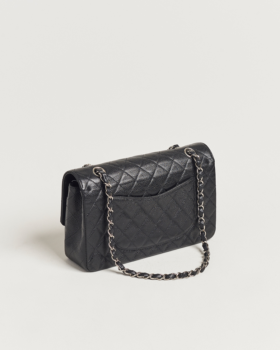Herr | Chanel Pre-Owned | Chanel Pre-Owned | Classic Medium Double Flap Bag Caviar Leather Black