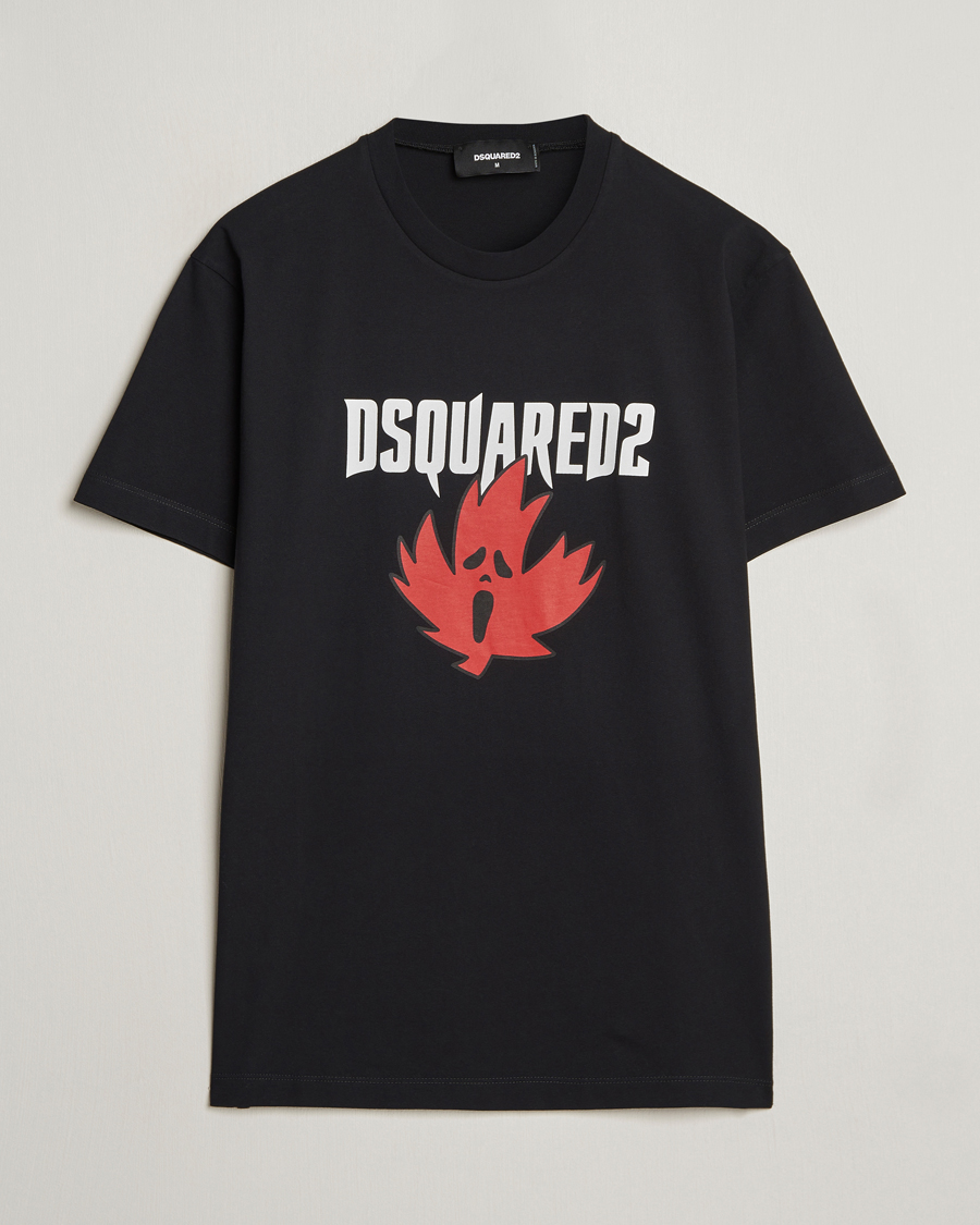 Herre | T-Shirts | Dsquared2 | Horror Leaf T-Shirt Black