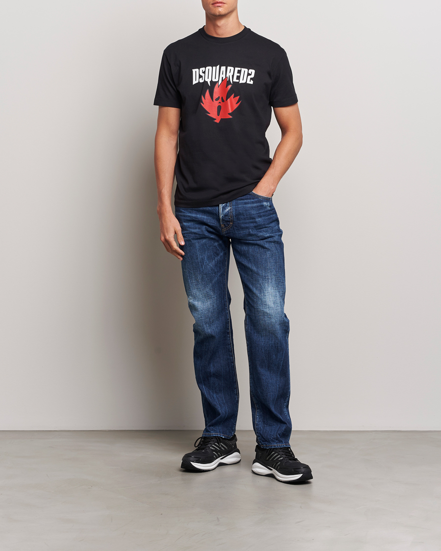 Herre | T-Shirts | Dsquared2 | Horror Leaf T-Shirt Black