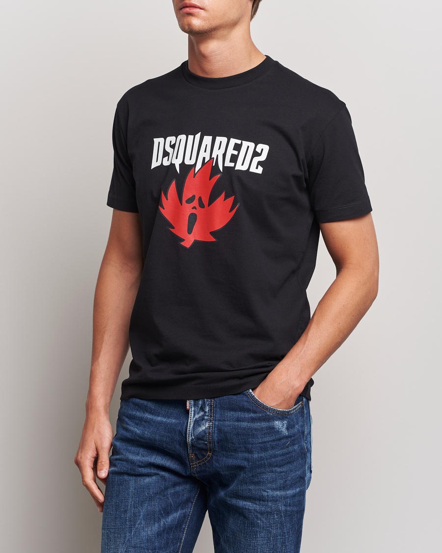 Herr | T-Shirts | Dsquared2 | Horror Leaf T-Shirt Black