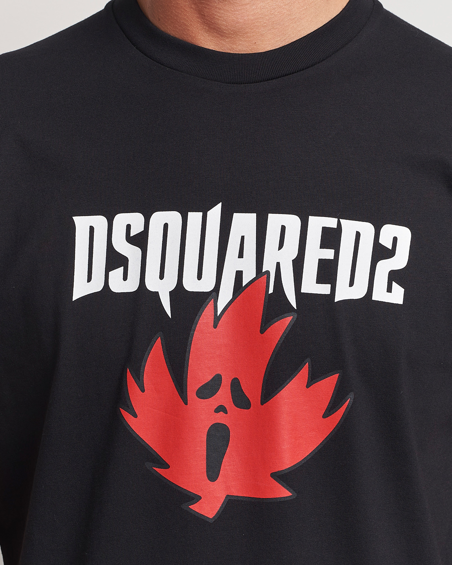 Herre | T-Shirts | Dsquared2 | Horror Leaf T-Shirt Black
