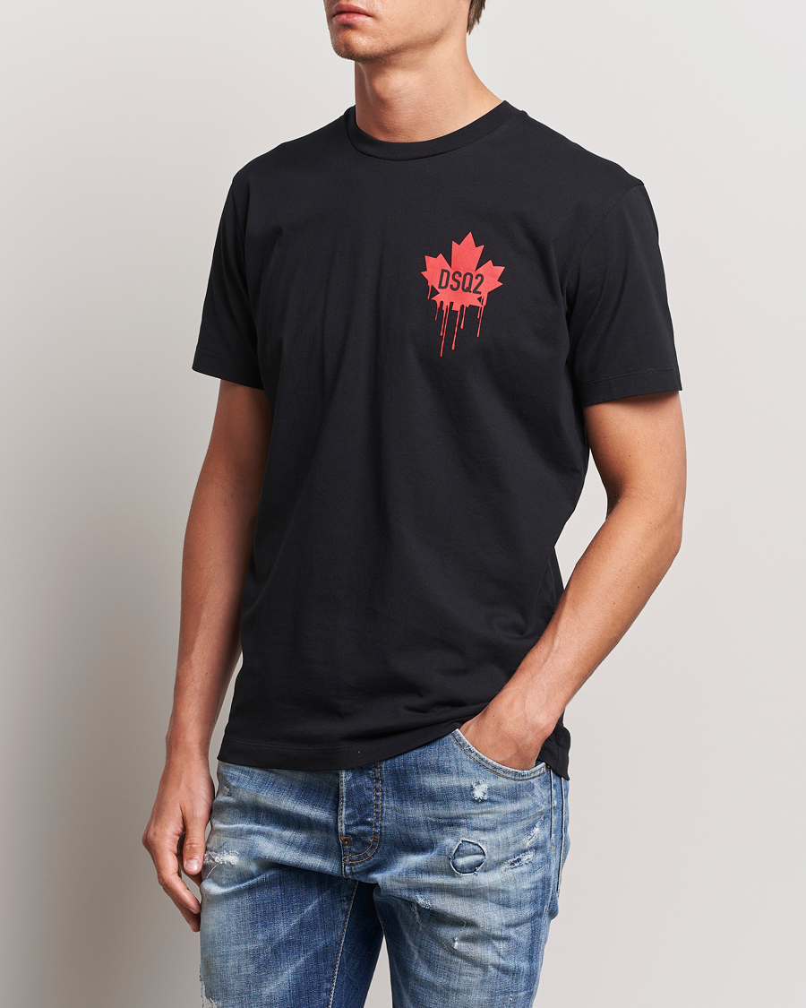 Herre |  | Dsquared2 | Small Leaf T-Shirt Black