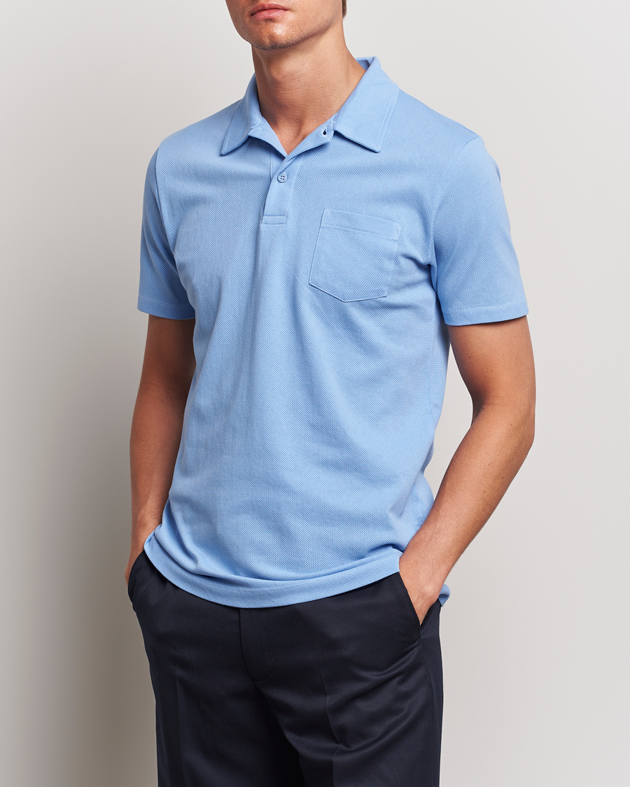 Herre | Polotrøjer | Sunspel | Riviera Polo Shirt Cool Blue