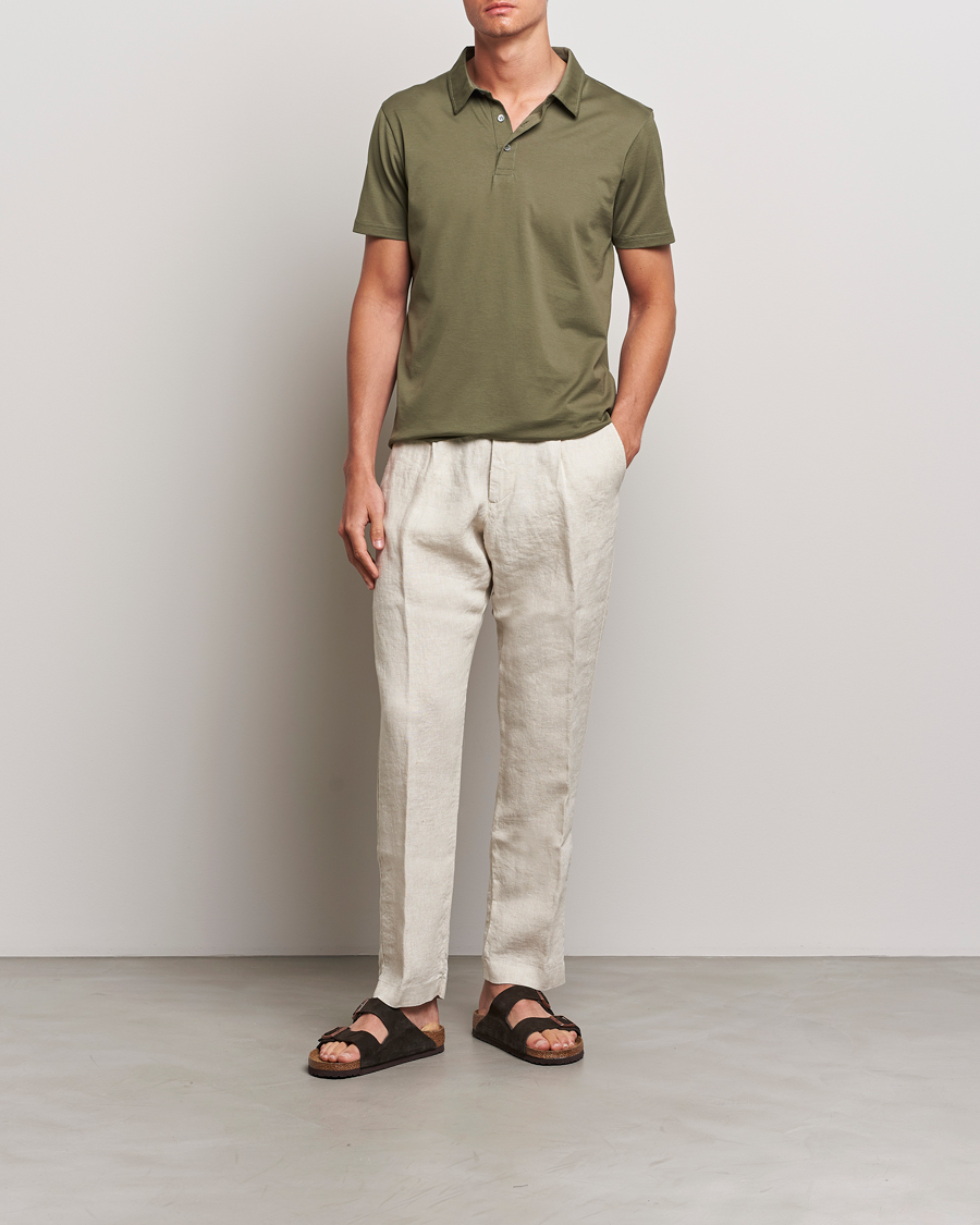 Herre | Polotrøjer | Sunspel | Cotton Jersey Polo Khaki