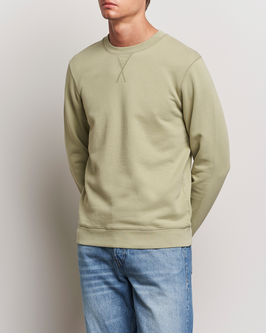 Men | Clothing | Sunspel | Loopback Sweatshirt Pale Khaki