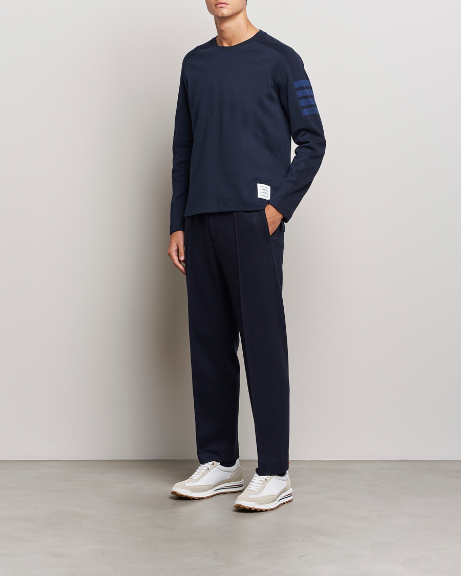 Herre | T-Shirts | Thom Browne | Long Sleeve 4-Bar T-Shirt Navy