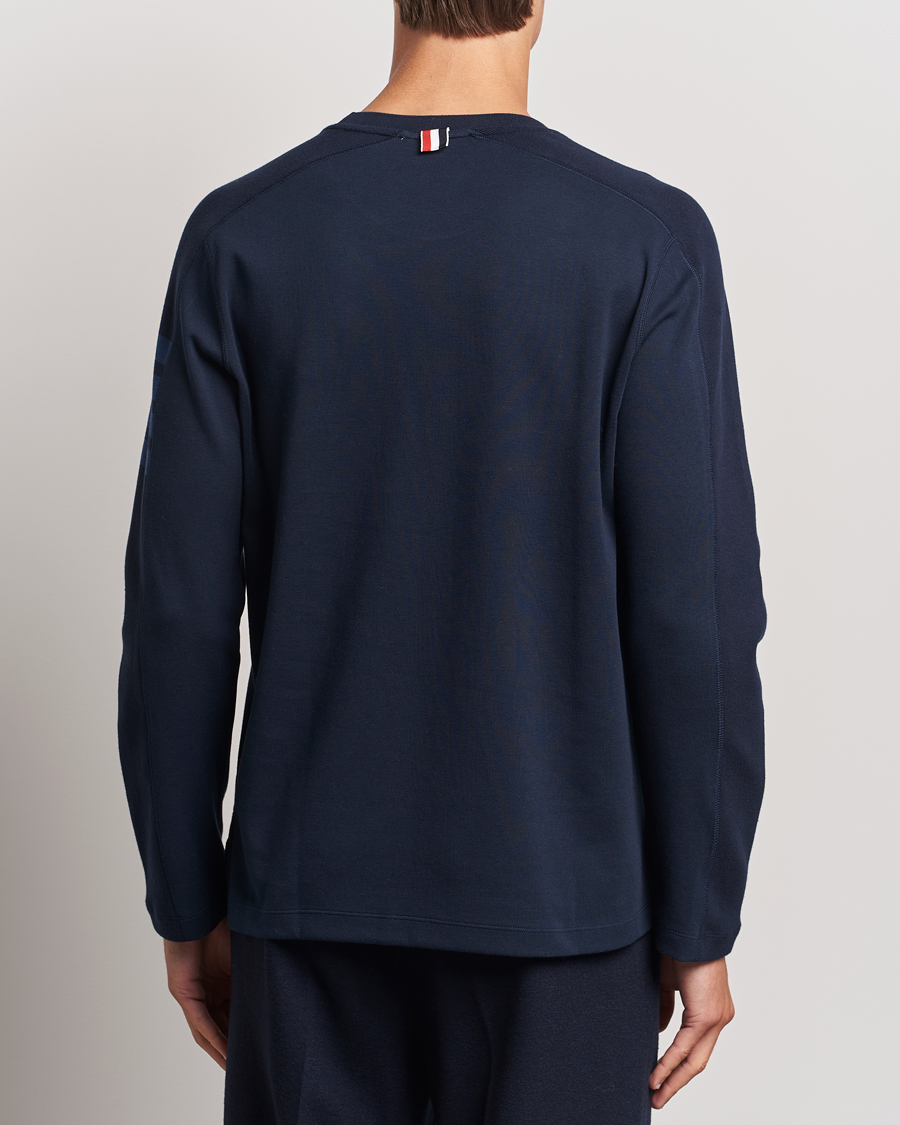 Herre | T-Shirts | Thom Browne | Long Sleeve 4-Bar T-Shirt Navy