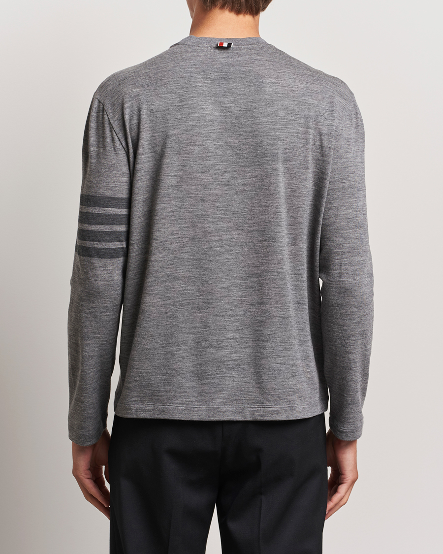 Herre | T-Shirts | Thom Browne | Long Sleeve Wool Jersey T-Shirt Medium Grey