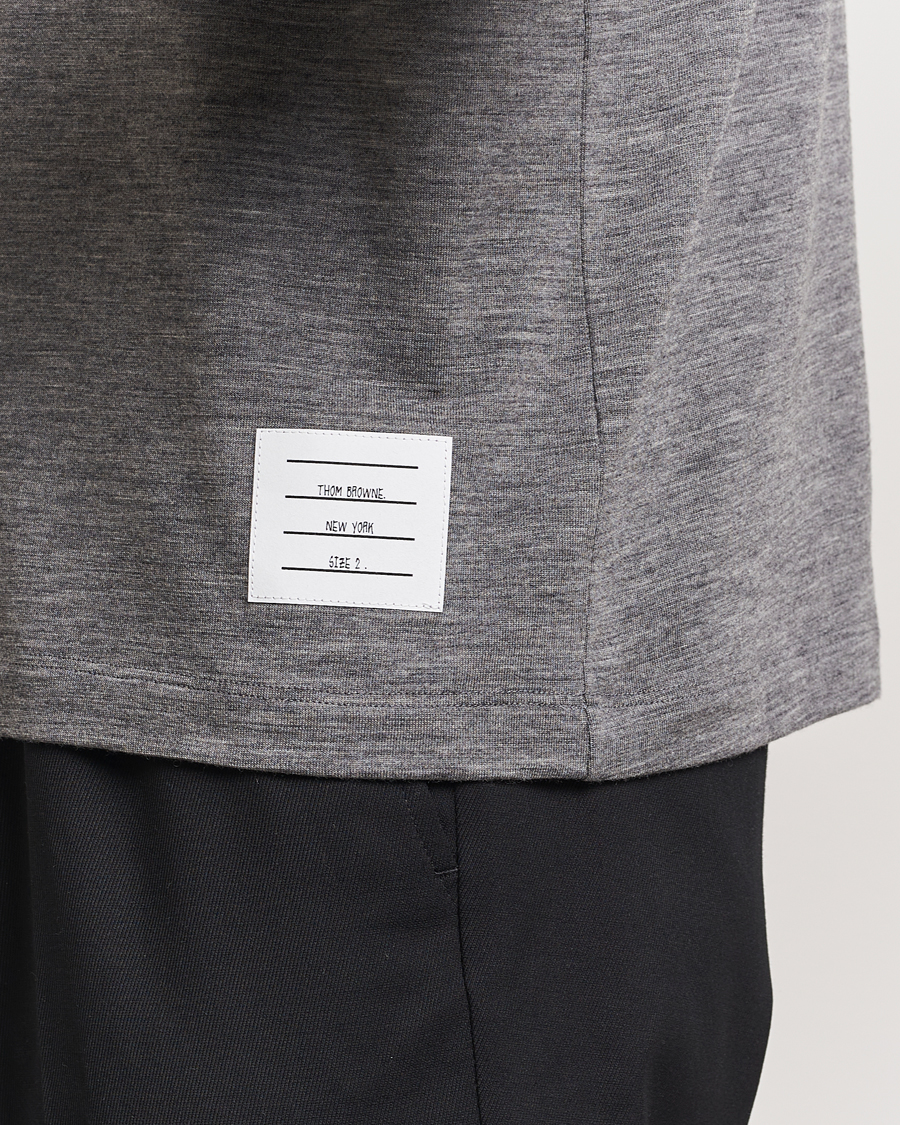 Herre | T-Shirts | Thom Browne | Long Sleeve Wool Jersey T-Shirt Medium Grey