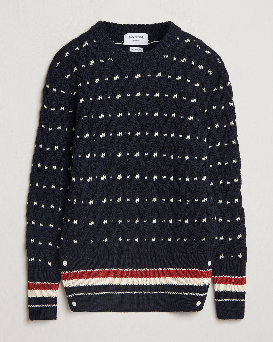 Herre | Trøjer | Thom Browne | Donegal Cable Sweater Navy