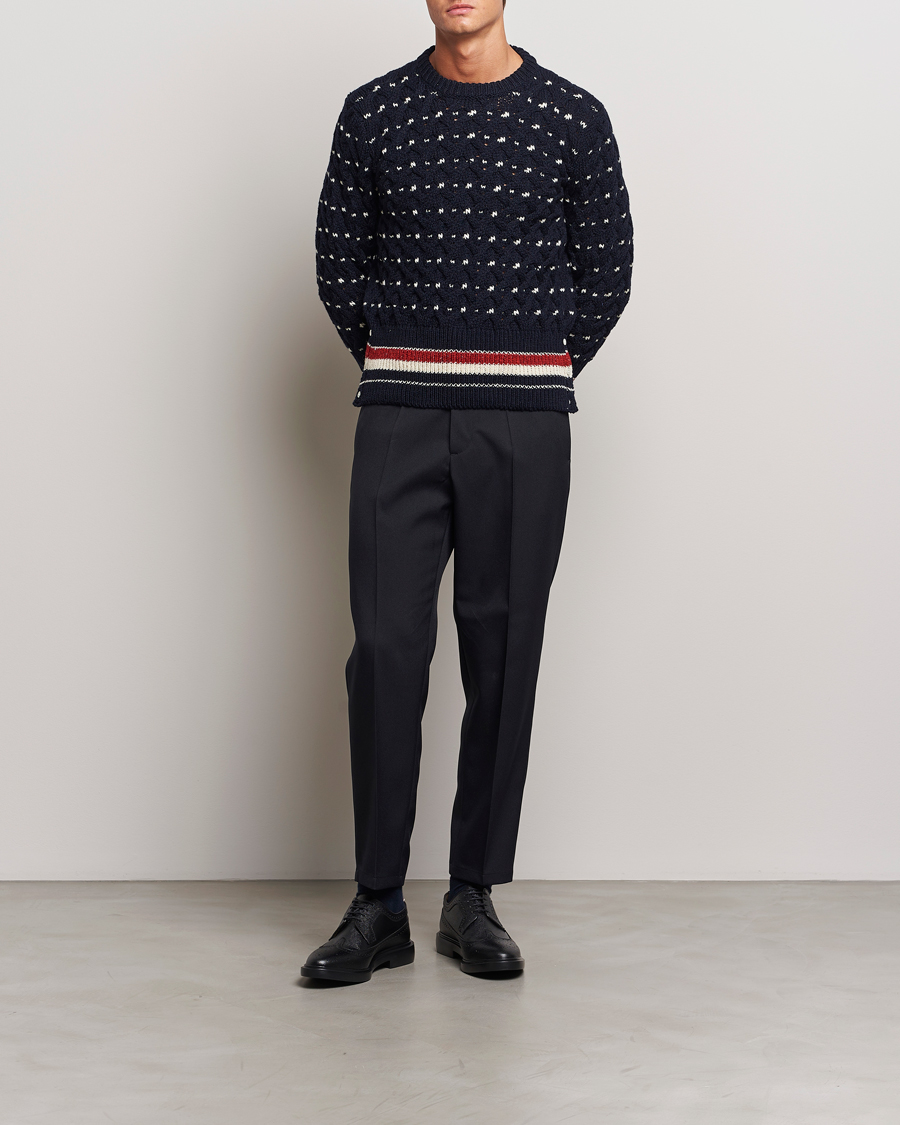Herre | Trøjer | Thom Browne | Donegal Cable Sweater Navy