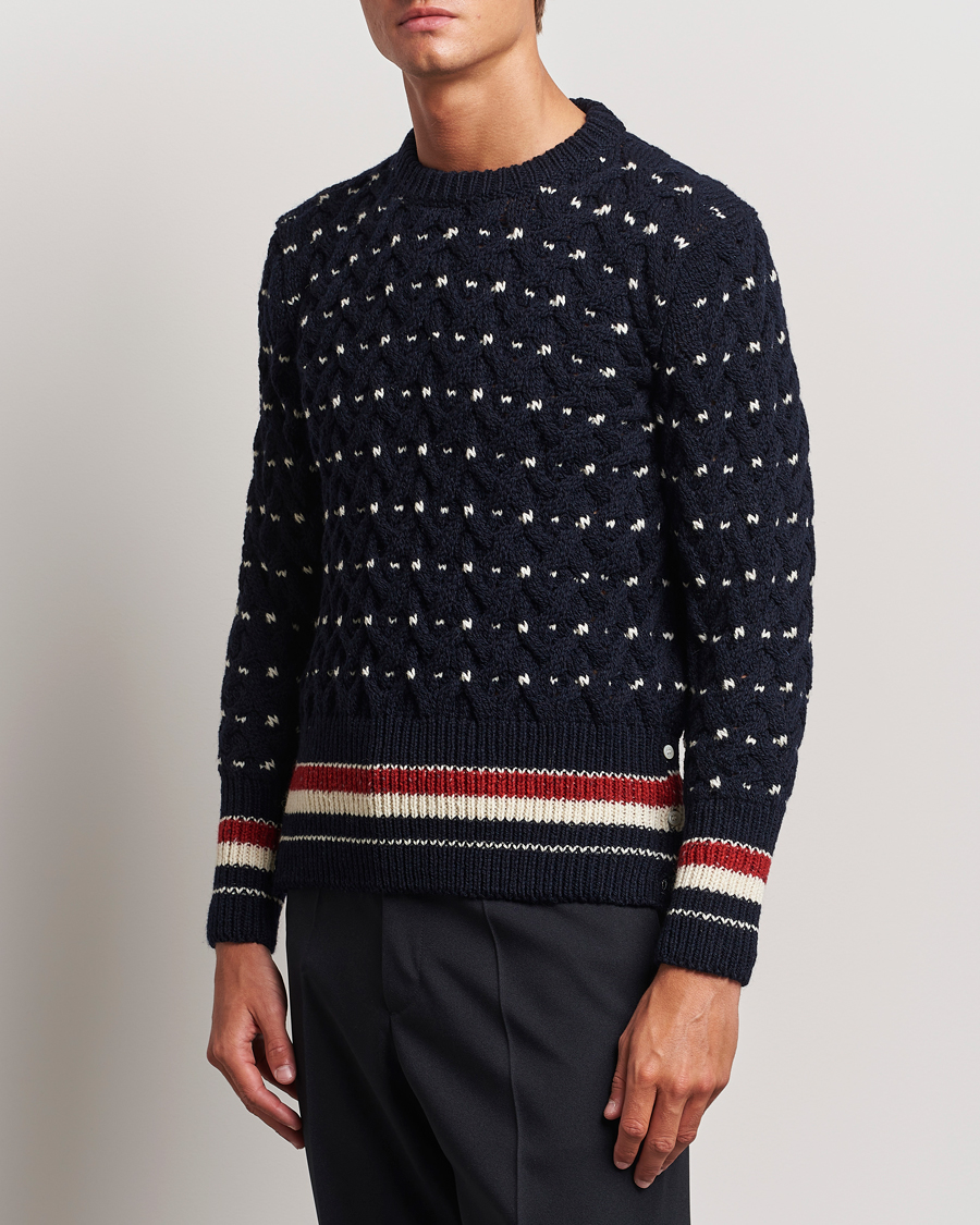 Herre | Trøjer | Thom Browne | Donegal Cable Sweater Navy