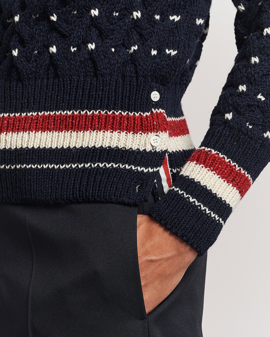 Herre | Trøjer | Thom Browne | Donegal Cable Sweater Navy