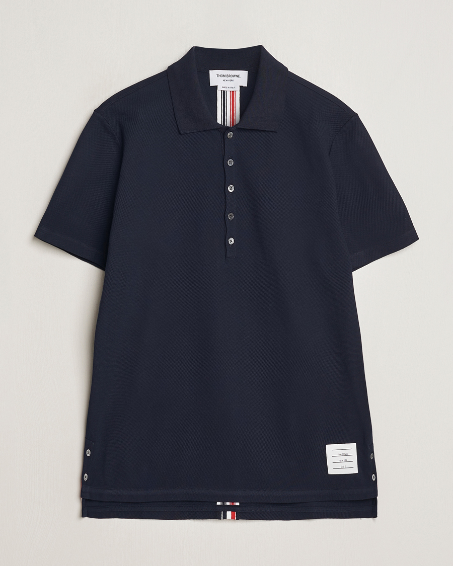 Herre |  | Thom Browne | Relaxed Fit Short Sleeve Polo Navy