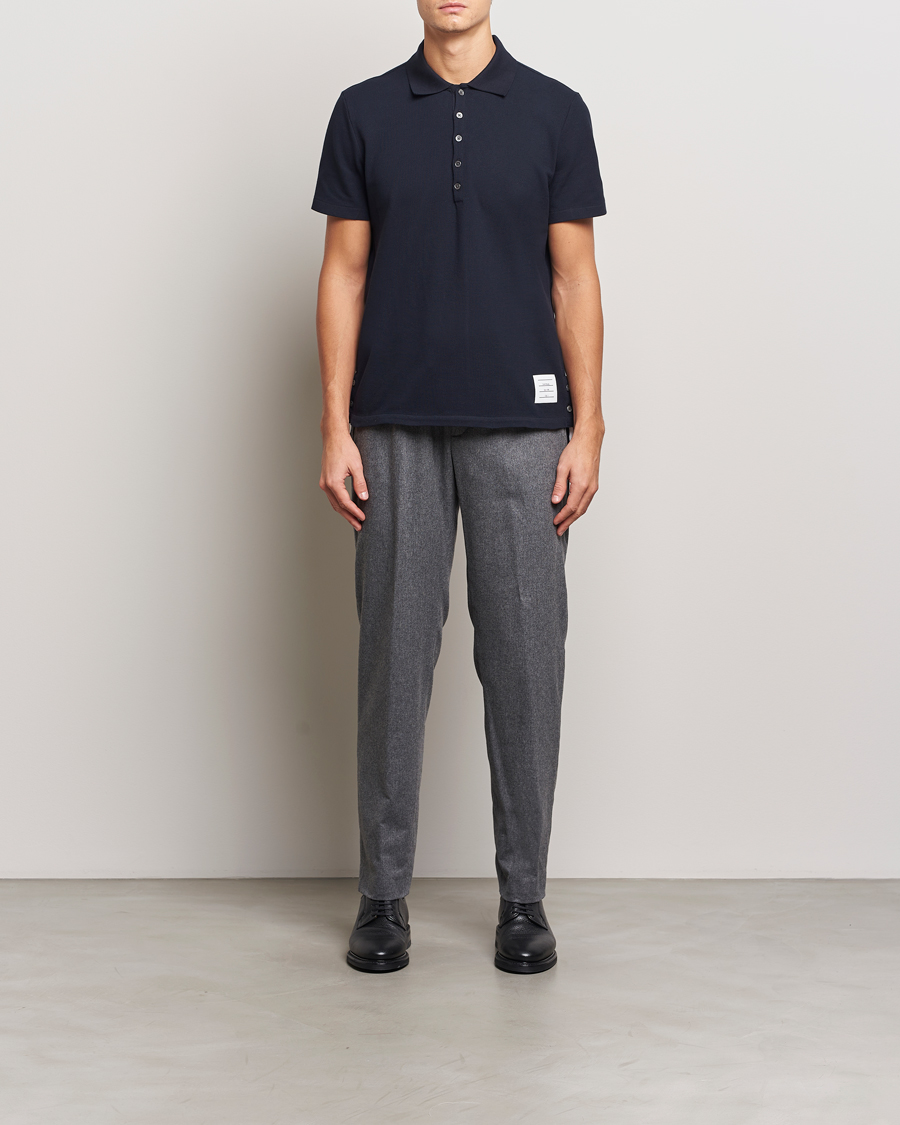 Herre | Polotrøjer | Thom Browne | Relaxed Fit Short Sleeve Polo Navy