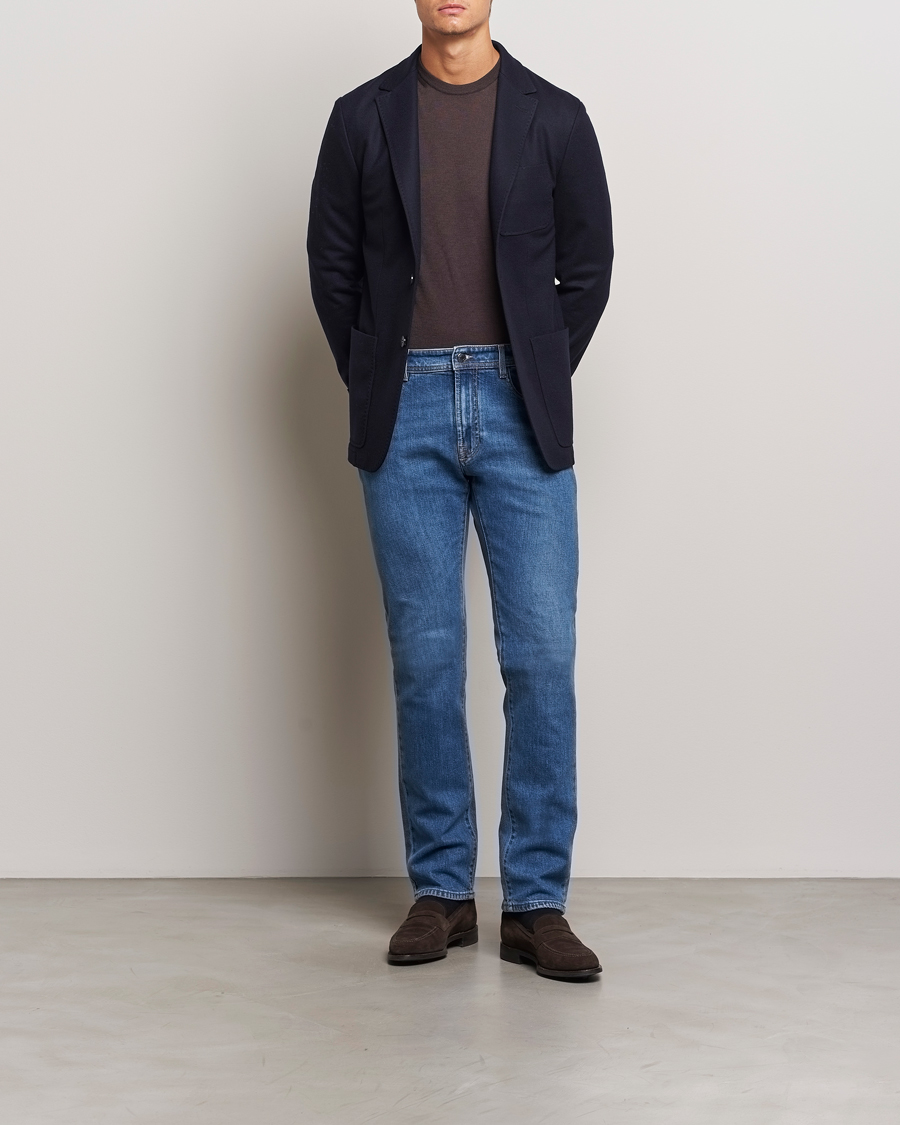 Herre | Blazere & jakker | Canali | Soft Wool Jersey Blazer Navy