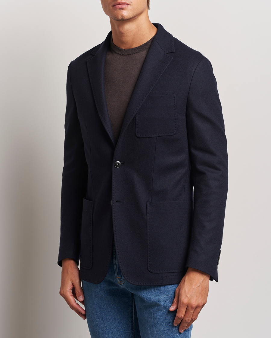 Herre | Blazere & jakker | Canali | Soft Wool Jersey Blazer Navy