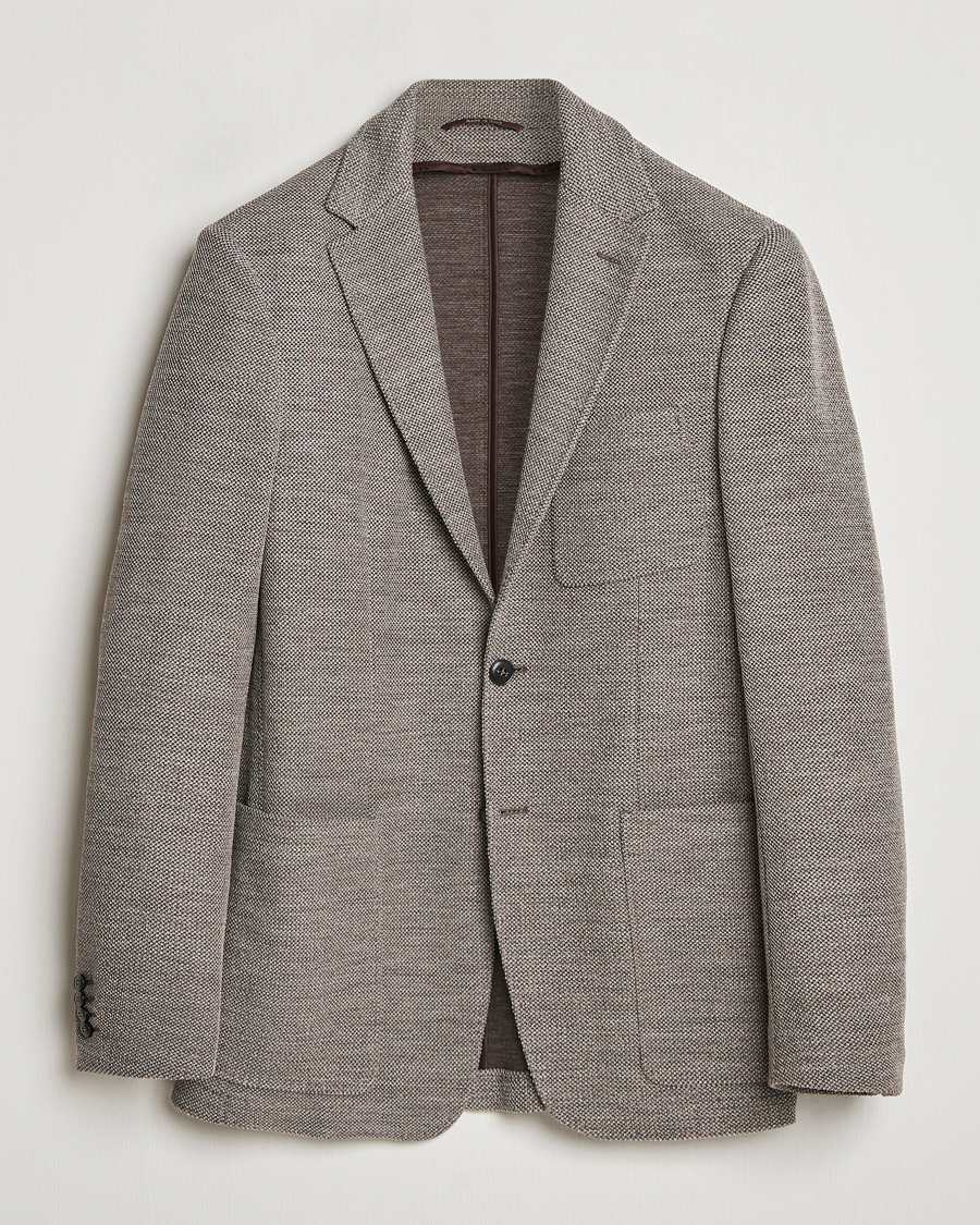 Herre | Blazere & jakker | Canali | Structured Wool Jersey Blazer Beige