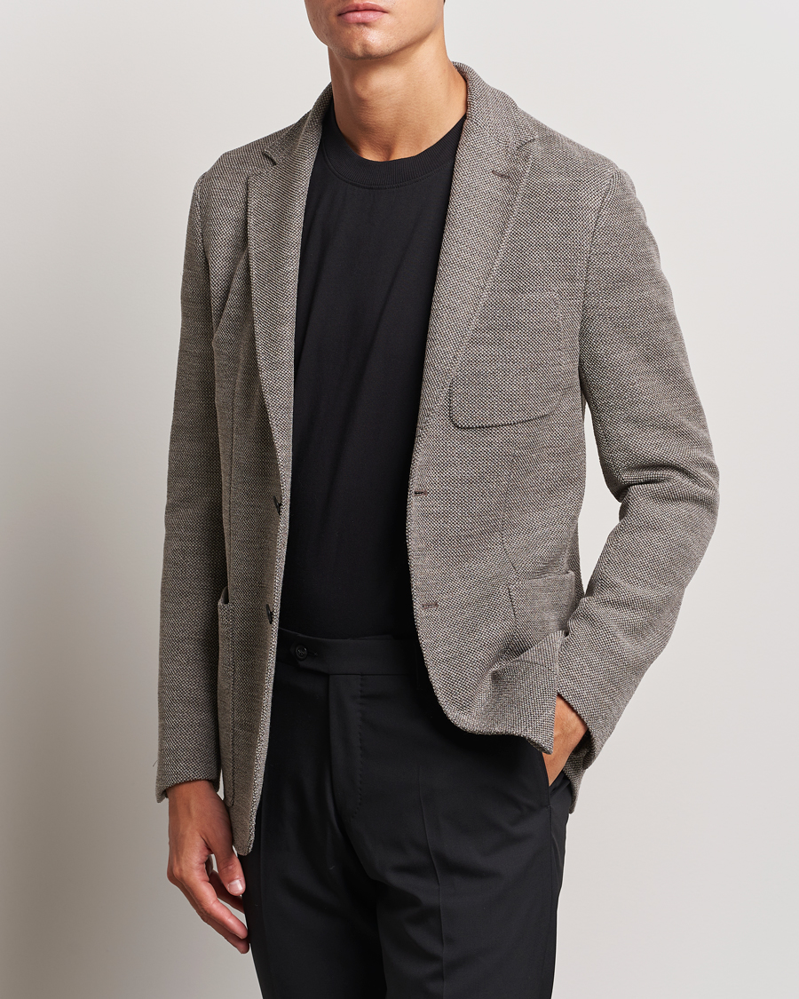 Herre | Blazere & jakker | Canali | Structured Wool Jersey Blazer Beige