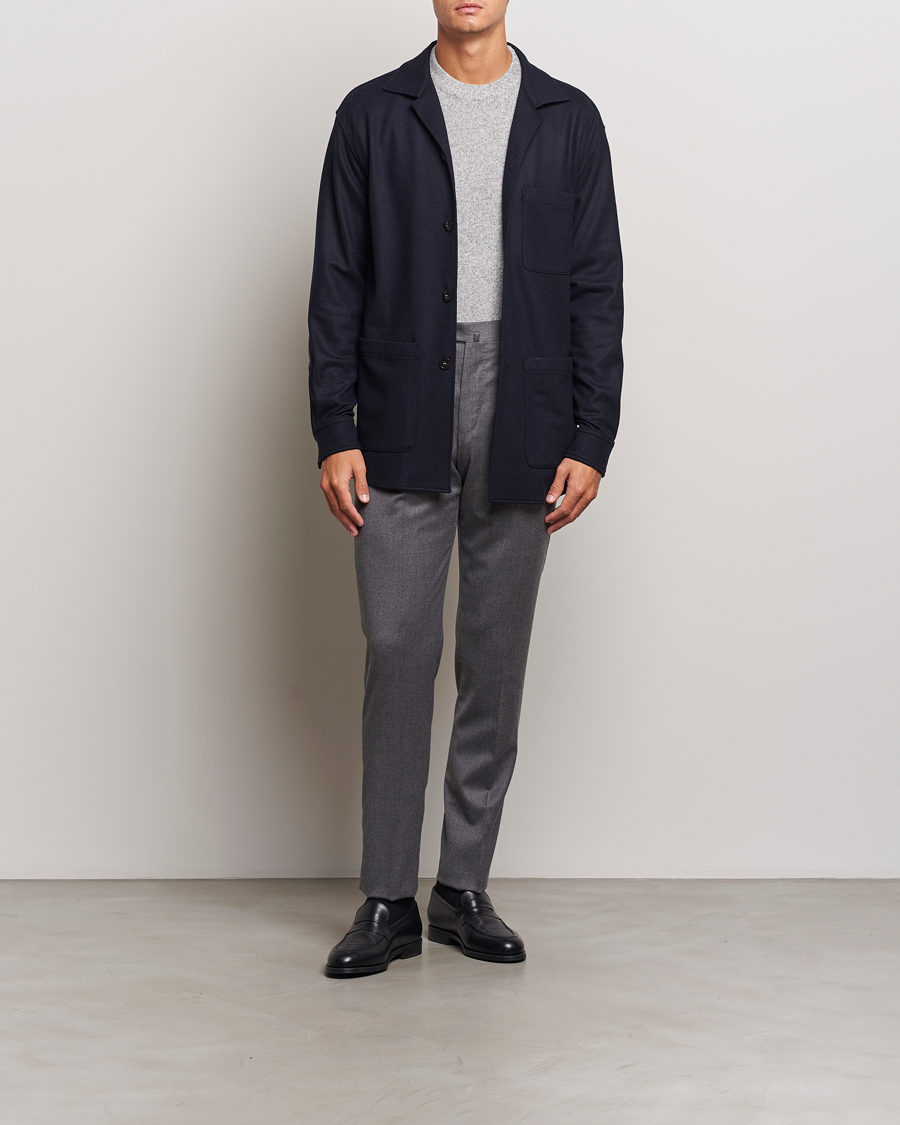 Herre | Jakker | Canali | Wool Shirt Jacket Navy