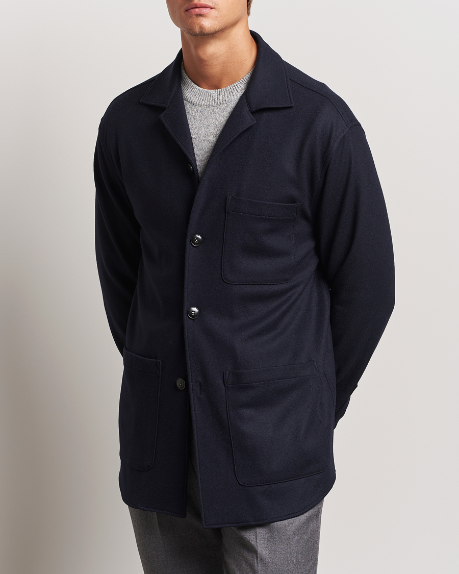 Herre | Jakker | Canali | Wool Shirt Jacket Navy