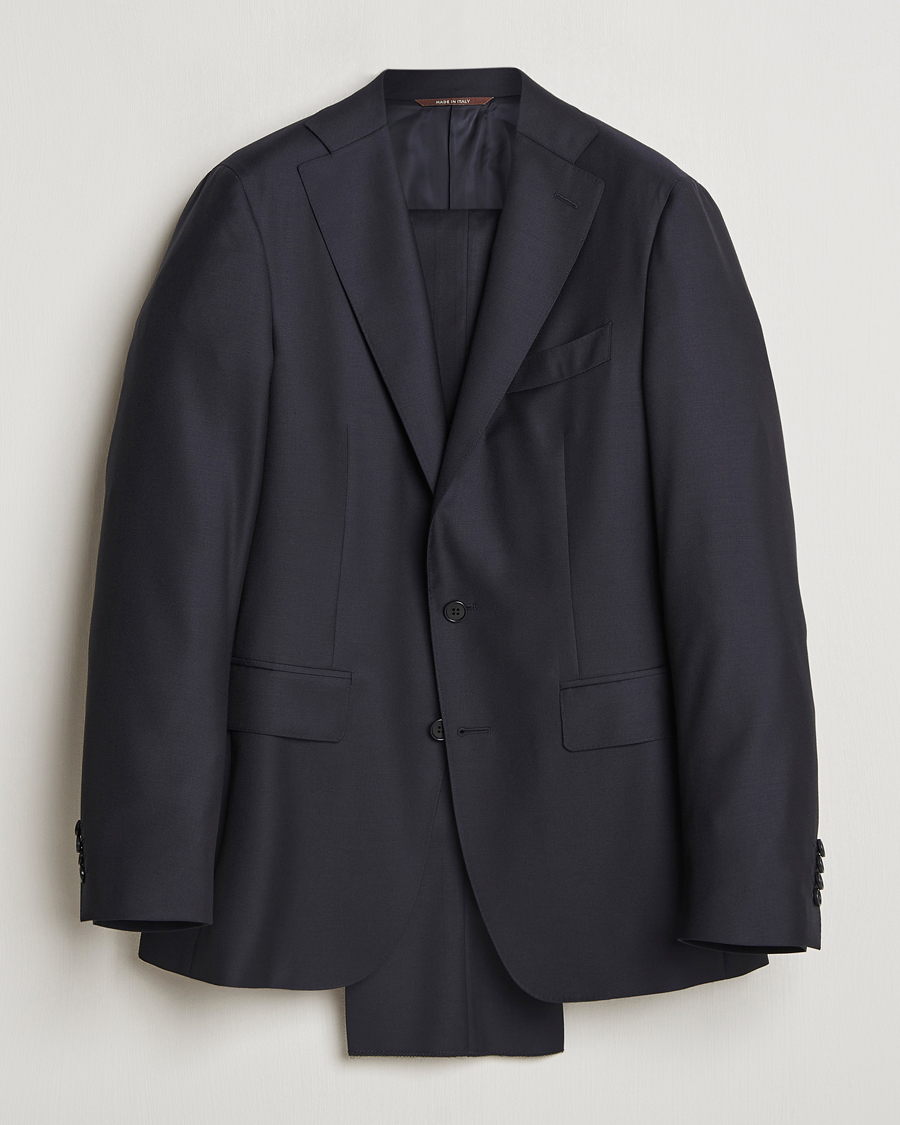 Herre | Jakkesæt | Canali | Super 130s Wool Capri Suit Navy