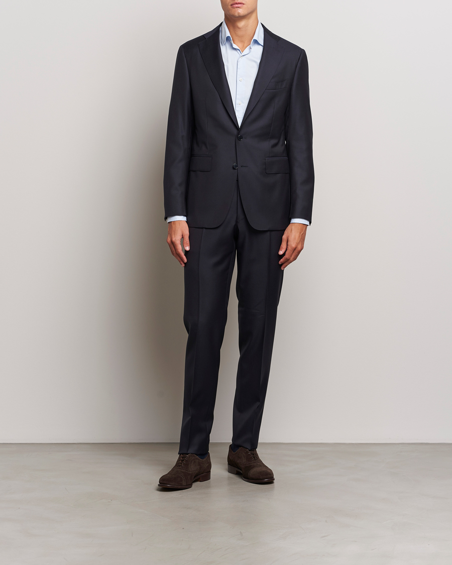 Herre | Jakkesæt | Canali | Super 130s Wool Capri Suit Navy
