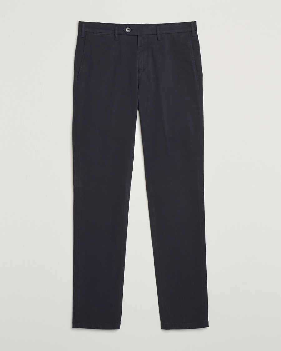 Herre | Bukser | Canali | Cotton Stretch Trousers Navy