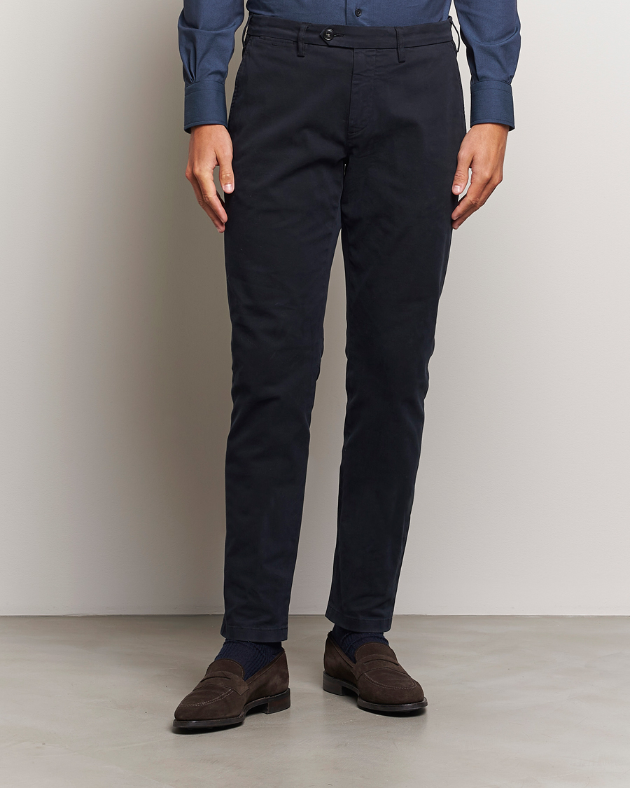 Herre | Bukser | Canali | Cotton Stretch Trousers Navy