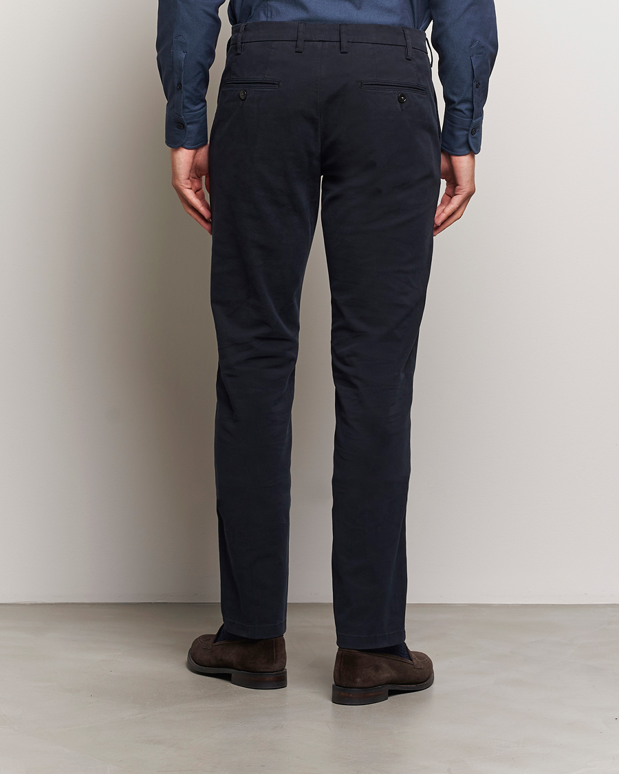 Herre | Bukser | Canali | Cotton Stretch Trousers Navy