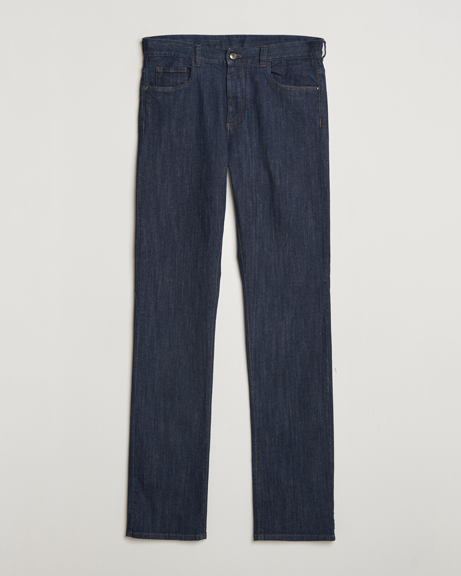 Herre | Jeans | Canali | Slim Fit Stretch Denim Dark Rinse