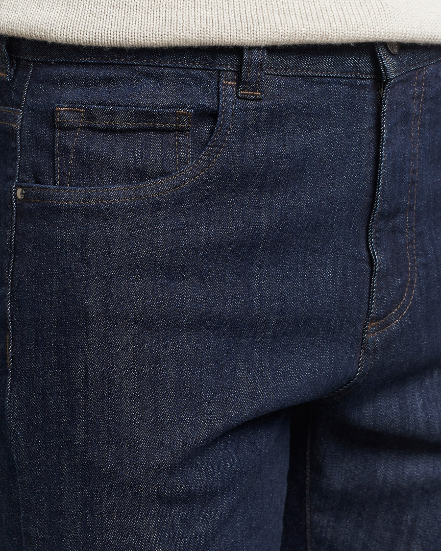 Herre | Jeans | Canali | Slim Fit Stretch Denim Dark Rinse