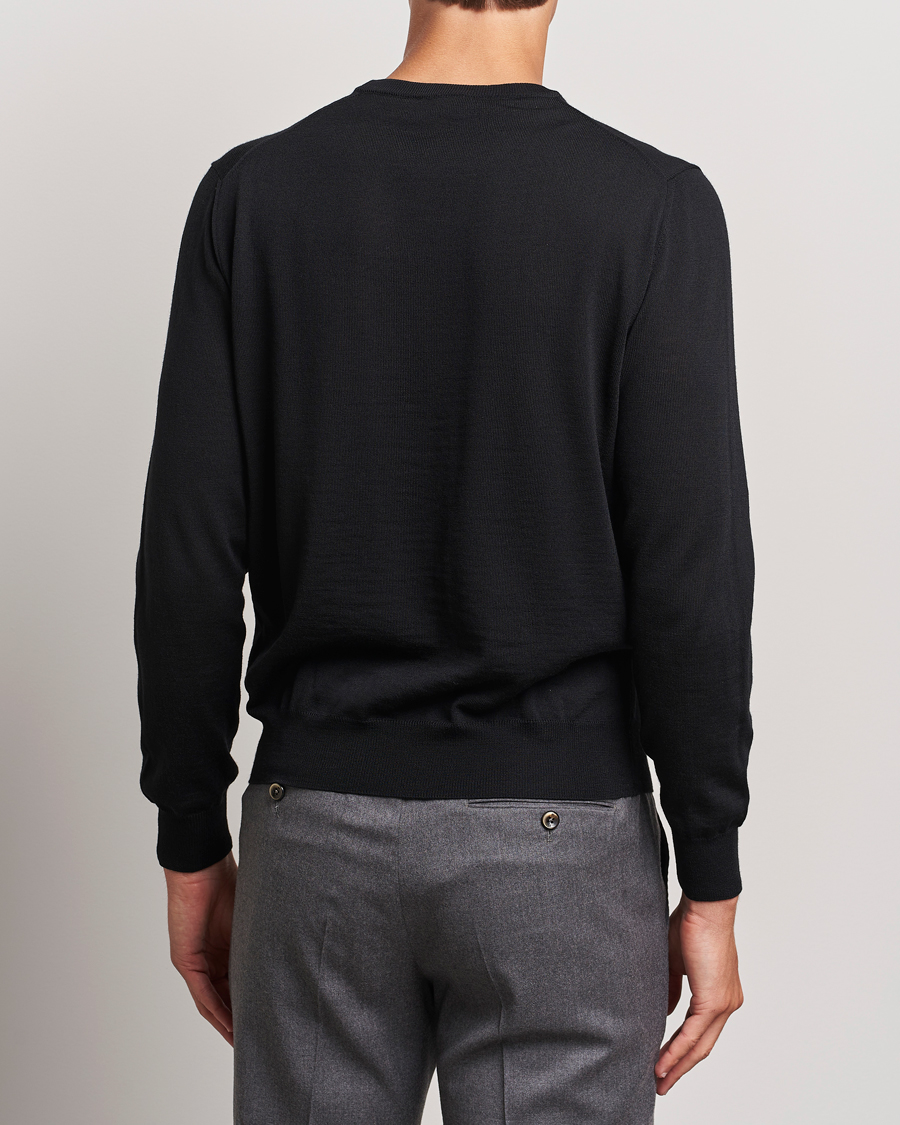 Herre | Trøjer | Canali | Merino Wool Crew Neck Black